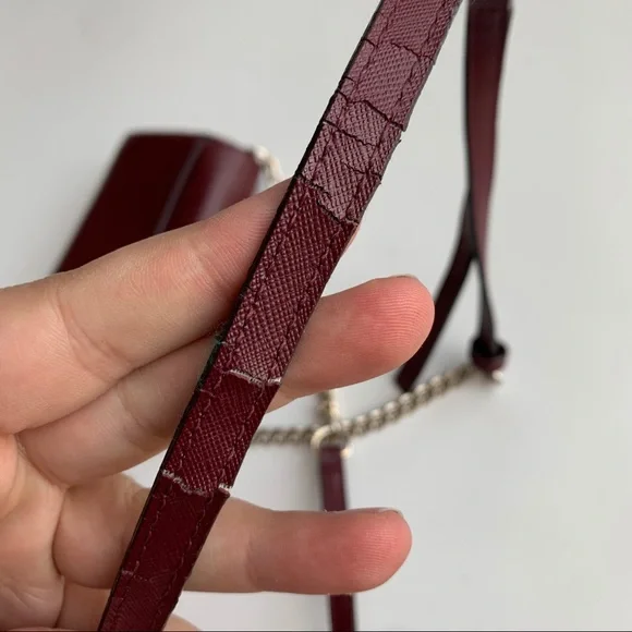 Michael Kors Collection Saffiano Crossbody Wallet Bag Burgundy Red - Picture 9 of 9